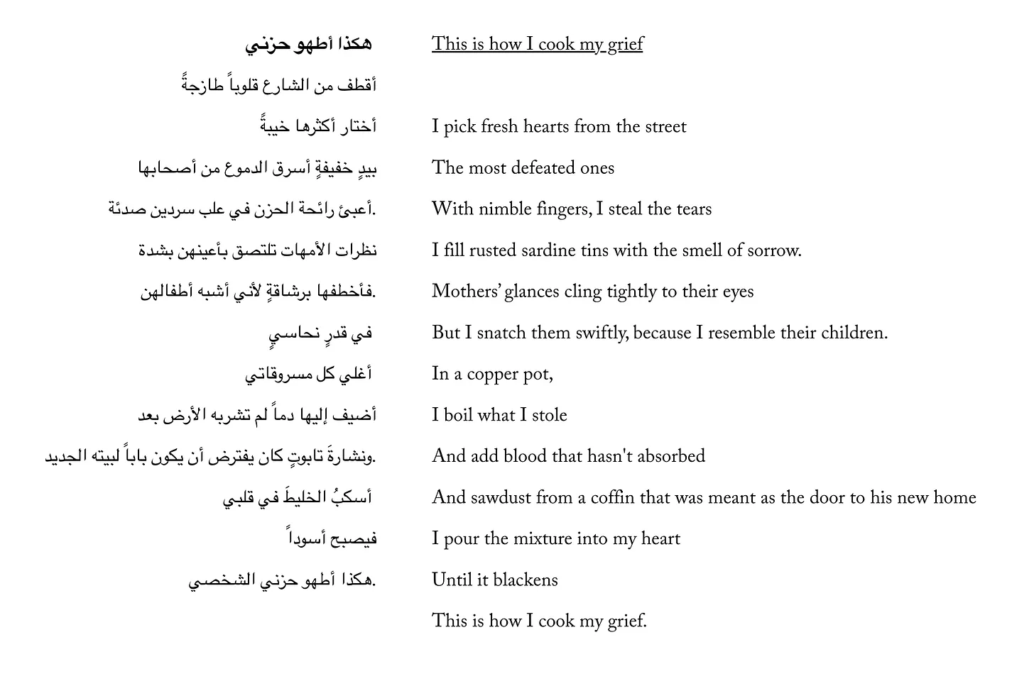 This is how I cook my grief by Batool Abu Akleh